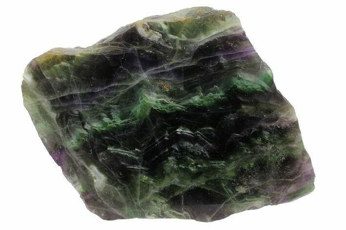 Polished Green & Purple Fluorite Slab - China #98616